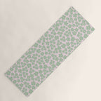 Mint green flower blossom scatter on blush pink Yoga Mat Gallery Image 1