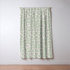Mint green flower blossom scatter on blush pink Window Curtain Gallery Image 3