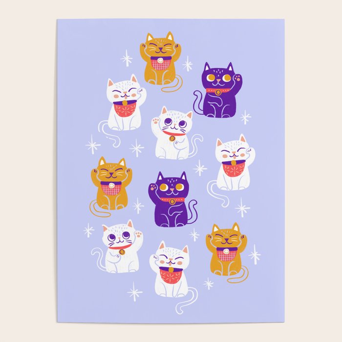 Lucky Waving Kitty Cat Maneki Neko Poster Gallery Image 4