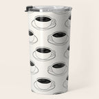 Black and white coffee drink mug doodle pattern Travel Mug Gallery Image 3