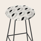 Black and white coffee drink mug doodle pattern Stool Gallery Image 2