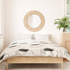 Black and white coffee drink mug doodle pattern Duvet Cover Gallery Image 3