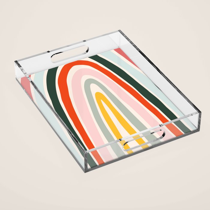 70s Vintage Rainbow Acrylic Tray Gallery Image 1