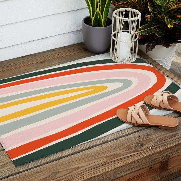 70s Vintage Rainbow Outdoor Rug Gallery Image 2
