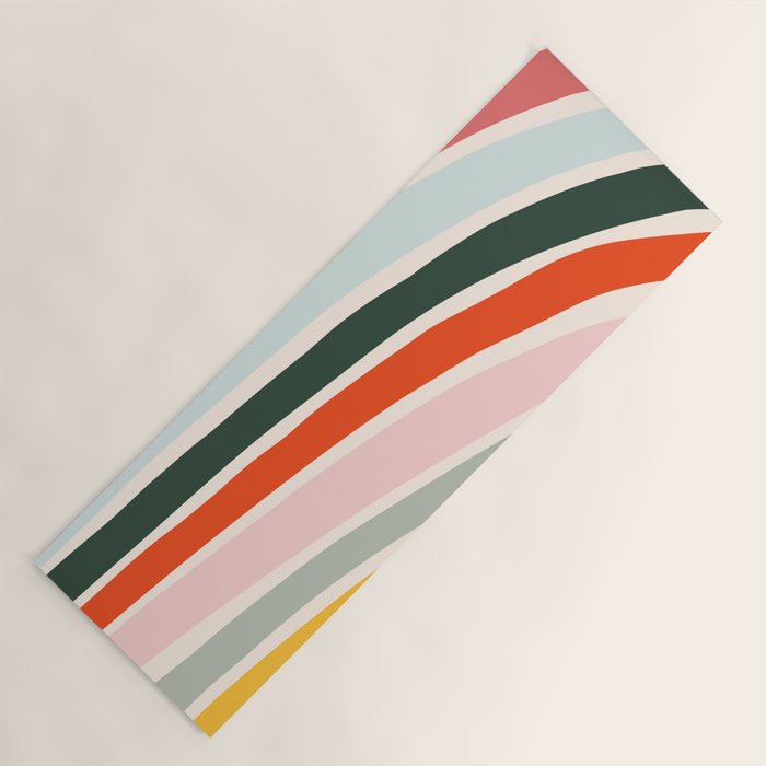 70s Vintage Rainbow Yoga Mat Gallery Image 1