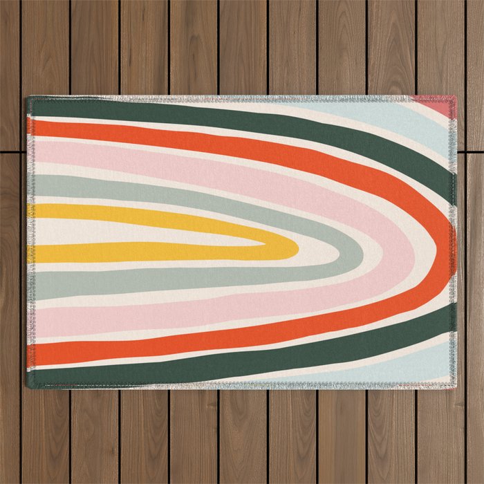 70s Vintage Rainbow Outdoor Rug Gallery Image 1