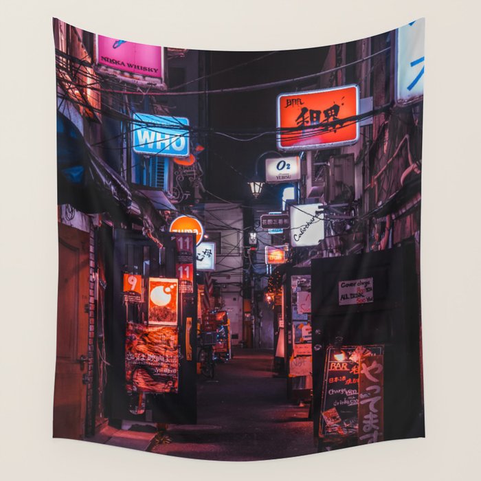 Golden Gai Tokyo Bar Crawl Wall Tapestry Gallery Image 4