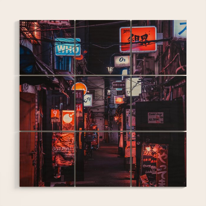 Golden Gai Tokyo Bar Crawl Wood Wall Art Gallery Image 1