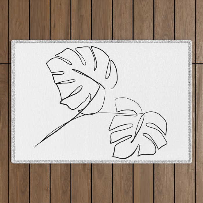 Monstera minimal Outdoor Rug Gallery Image 1