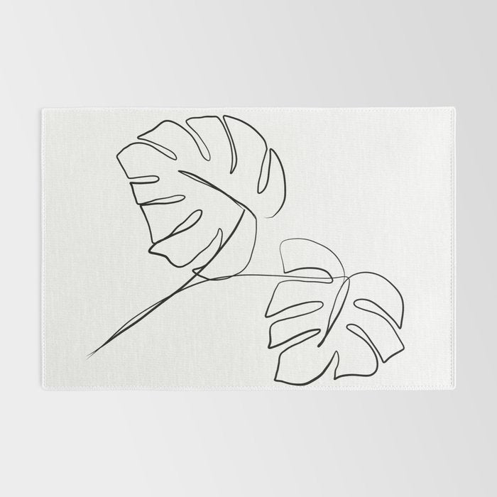 Monstera minimal Rug Gallery Image 2