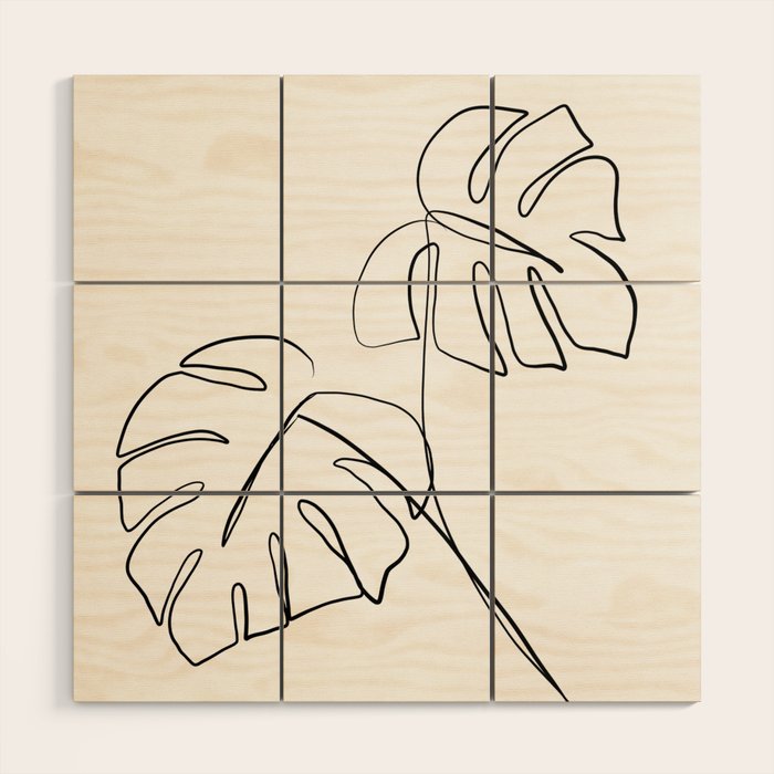 Monstera minimal Wood Wall Art Gallery Image 1