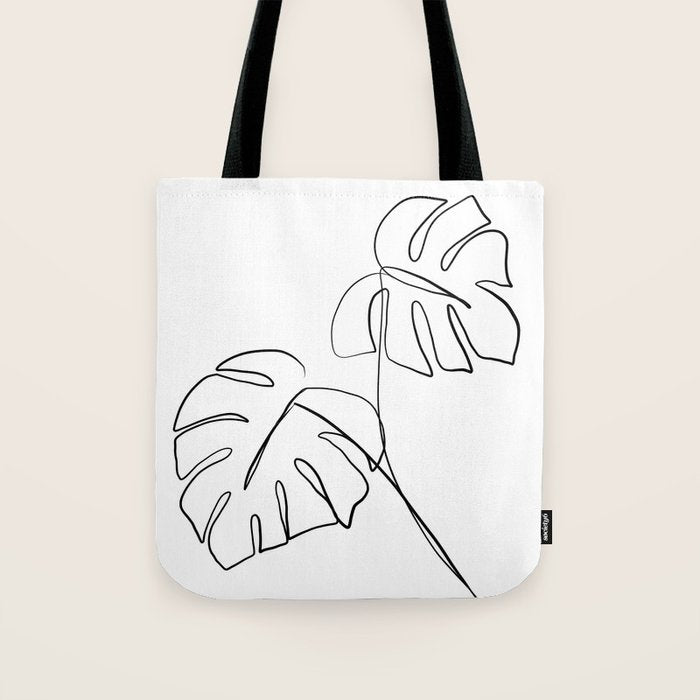 Monstera minimal Tote Bag Gallery Image 1
