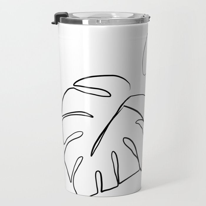 Monstera minimal Travel Mug Gallery Image 3