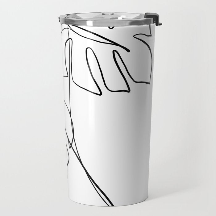 Monstera minimal Travel Mug Gallery Image 2