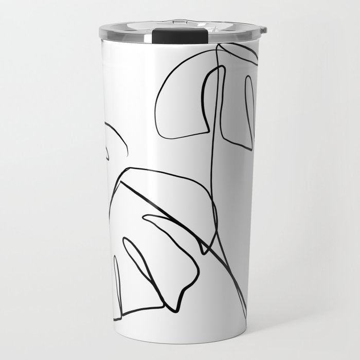Monstera minimal Travel Mug Gallery Image 1