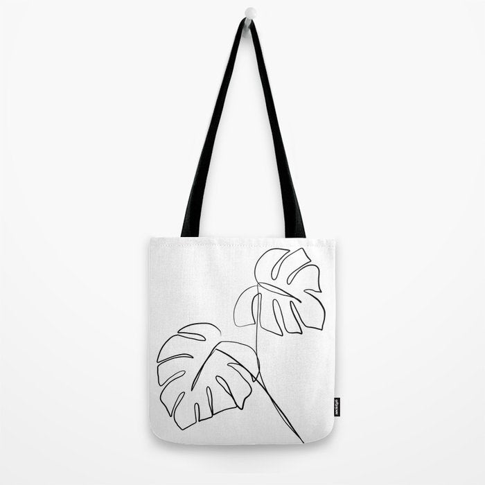 Monstera minimal Tote Bag Gallery Image 2