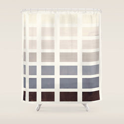 Grey Taupe Watercolor Gouache Geometric Square Matrix Pattern Shower Curtain Gallery Image 1
