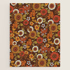 70s retro ditzy flowers, boho, browns, orange, hippie Jigsaw Puzzle Gallery Image 1