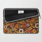 70s retro ditzy flowers, boho, browns, orange, hippie Laptop Sleeve Gallery Image 2