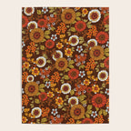 70s retro ditzy flowers, boho, browns, orange, hippie Poster Gallery Image 4