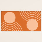 Mid Century Modern Geometric 194 in Orange Shades Desk Mat Gallery Image 3