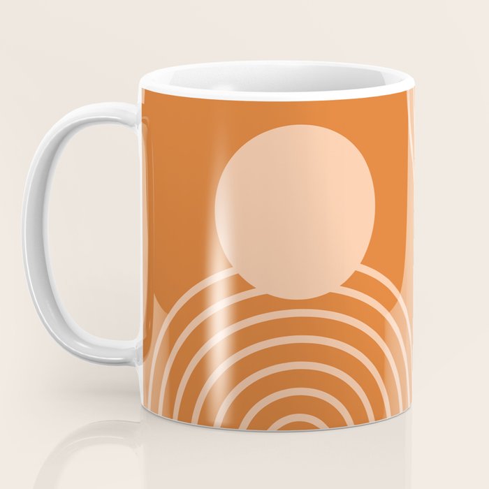 Mid Century Modern Geometric 194 in Orange Shades Coffee Mug Gallery Image 3