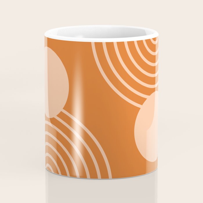 Mid Century Modern Geometric 194 in Orange Shades Coffee Mug Gallery Image 4