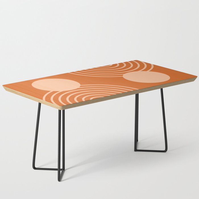 Mid Century Modern Geometric 194 in Orange Shades Coffee Table Gallery Image 1
