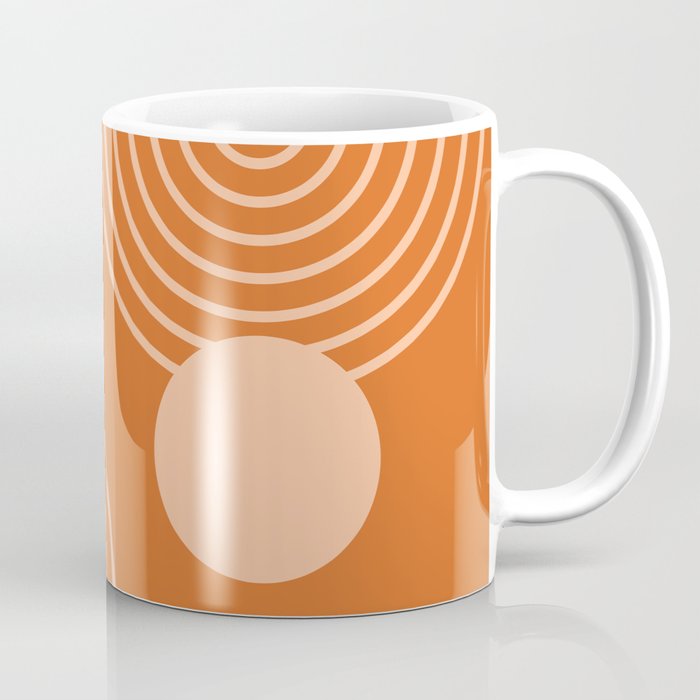 Mid Century Modern Geometric 194 in Orange Shades Coffee Mug Gallery Image 1