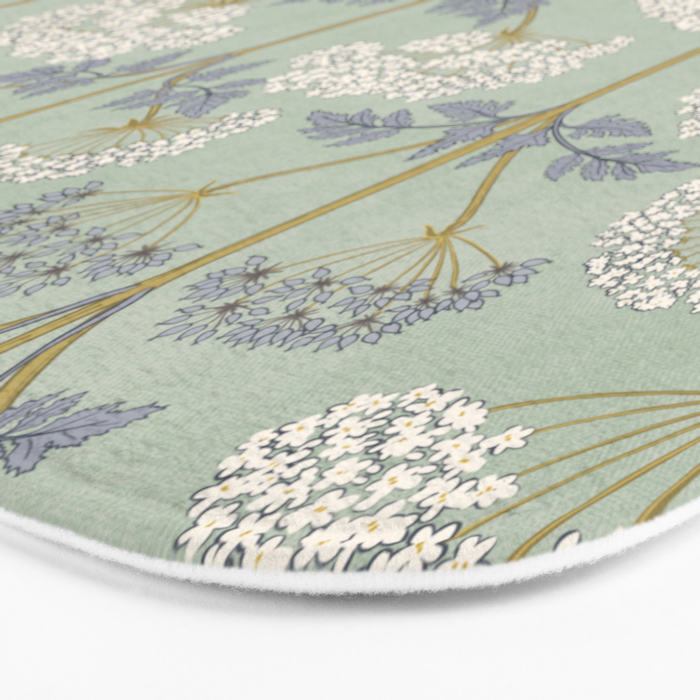 Vintage Sage Floral Bath Mat Gallery Image 3