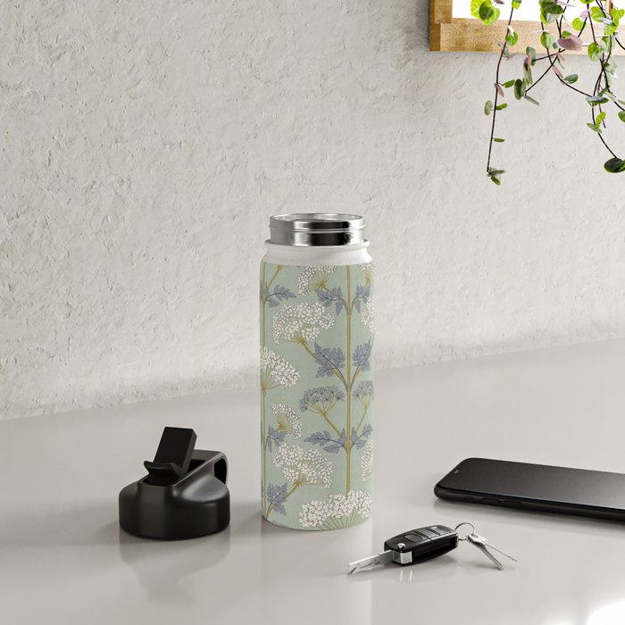 Vintage Sage Floral Water Bottle Gallery Image 4