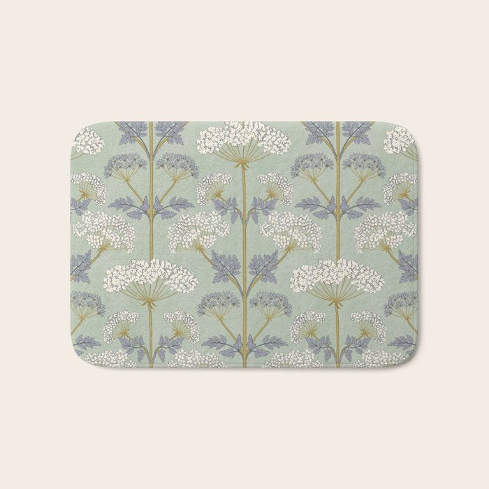 Vintage Sage Floral Bath Mat Gallery Image 1