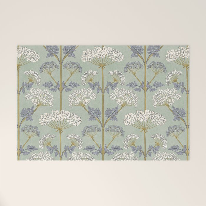 Vintage Sage Floral Welcome Mat Gallery Image 1