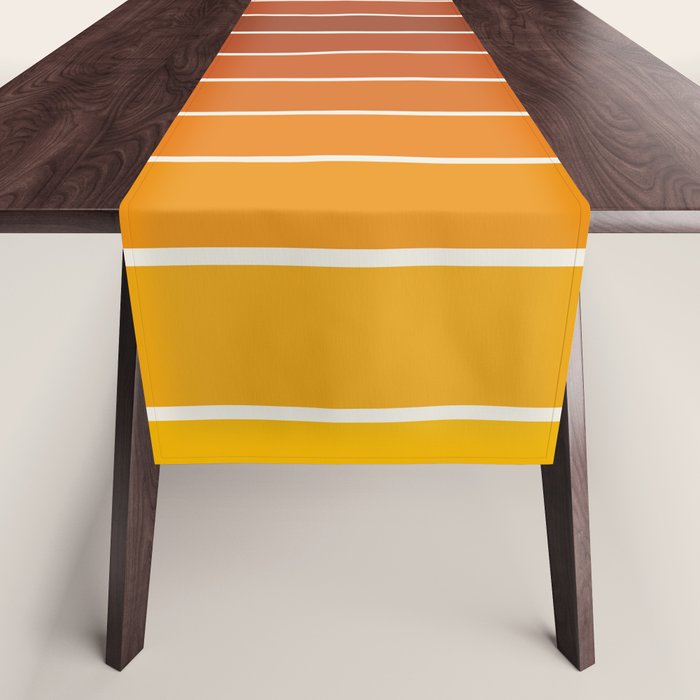 Gradient Arch IX Retro Orange Mid Century Modern Rainbow Table Runner Gallery Image 1