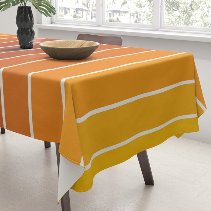 Gradient Arch IX Retro Orange Mid Century Modern Rainbow Tablecloth Gallery Image 3