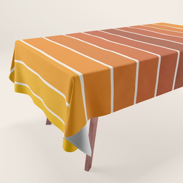 Gradient Arch IX Retro Orange Mid Century Modern Rainbow Tablecloth Gallery Image 1