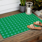 Swiss Cross Symbol in Blue & Green Outdoor Rug Gallery Image 2