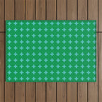 Swiss Cross Symbol in Blue & Green Outdoor Rug Gallery Image 1