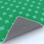 Swiss Cross Symbol in Blue & Green Rug Gallery Image 4