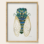 Green & Gold Cicada Serving Tray Gallery Image 1