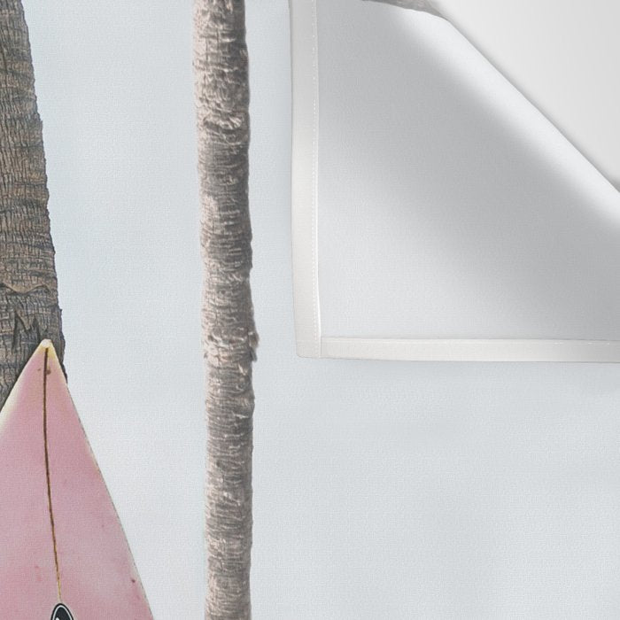 California Beach Pink Surfboard Wall Tapestry Gallery Image 3