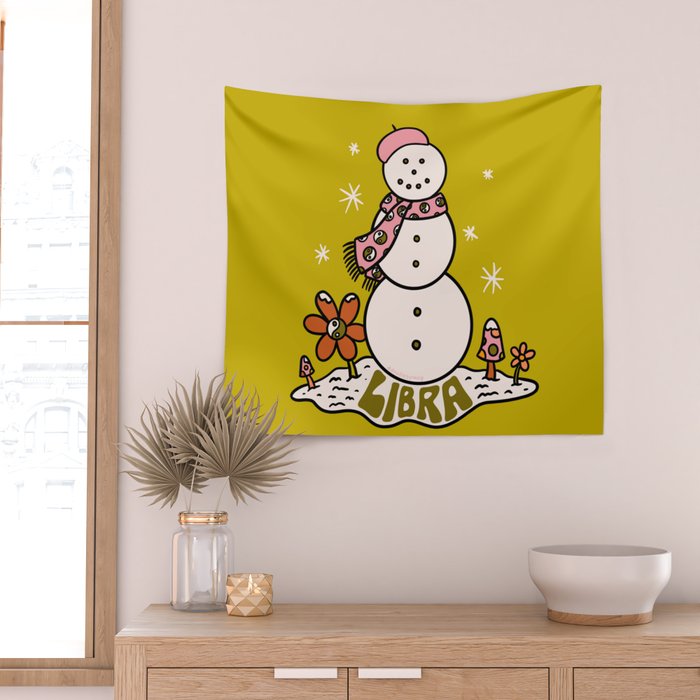Libra Snowman Wall Tapestry Gallery Image 2