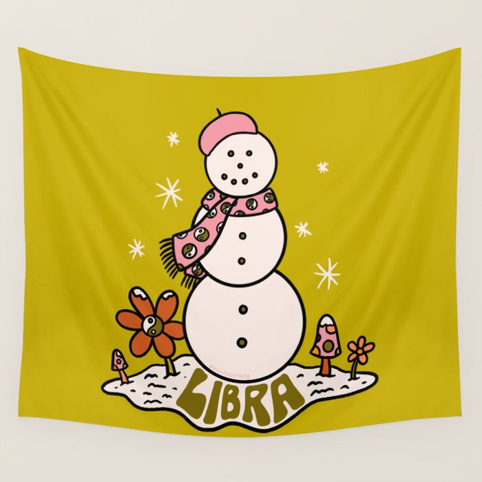 Libra Snowman Wall Tapestry Gallery Image 4