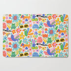 Playful Meadow Cute Animals with Motivational Affirmations - Bright Rainbow Cutting Board Gallery Image 1