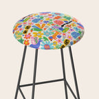 Playful Meadow Cute Animals with Motivational Affirmations - Bright Rainbow Stool Gallery Image 2