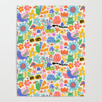 Playful Meadow Cute Animals with Motivational Affirmations - Bright Rainbow Poster Gallery Image 4