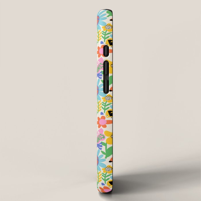 Playful Meadow Cute Animals with Motivational Affirmations - Bright Rainbow iPhone Case Gallery Image 2
