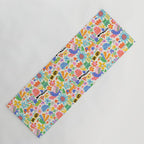 Playful Meadow Cute Animals with Motivational Affirmations - Bright Rainbow Yoga Mat Gallery Image 1
