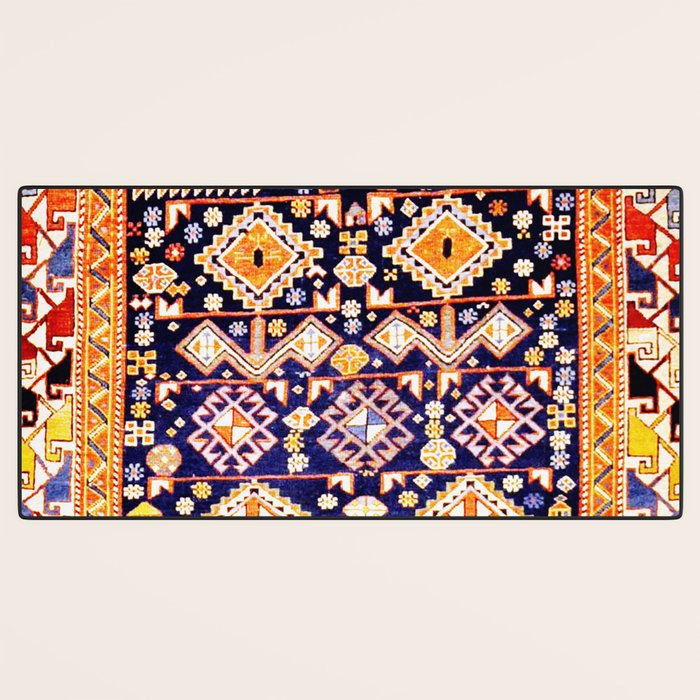 Antique Shirvan Rug With Abstract Peacock Print Desk Mat Gallery Image 3
