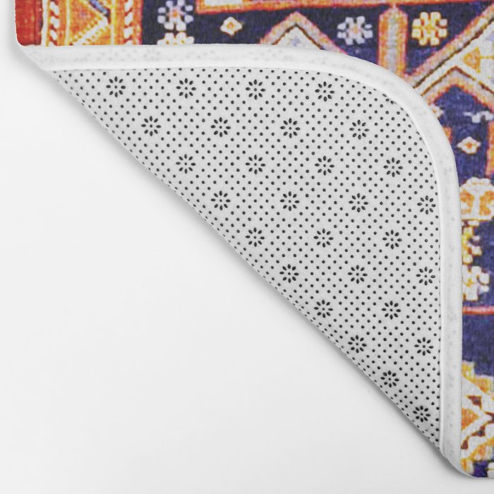 Antique Shirvan Rug With Abstract Peacock Print Bath Mat Gallery Image 2